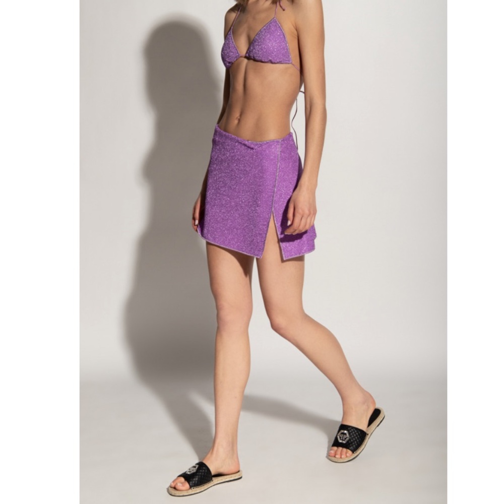 Purple sparkly mini beach skirt